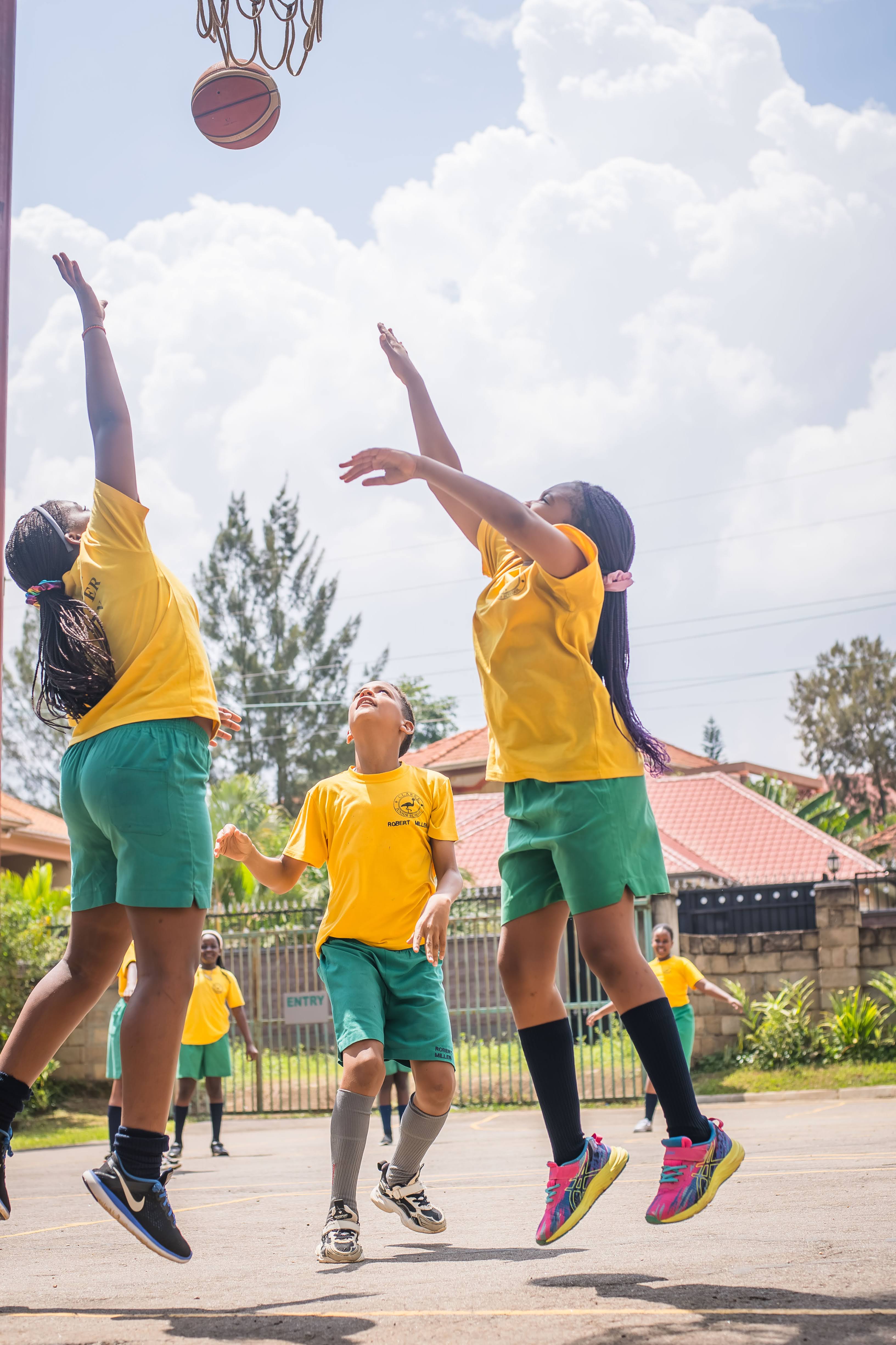Clarke Junior School students participating in outdoor sports and games