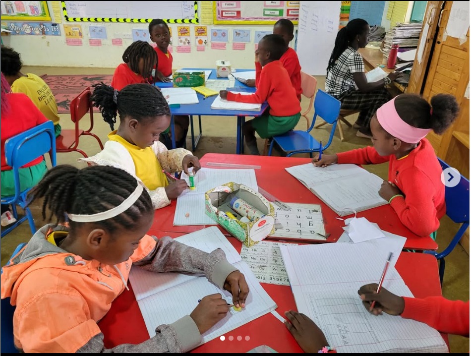 Learners engaging in classroom learning at Clarke Junior School
